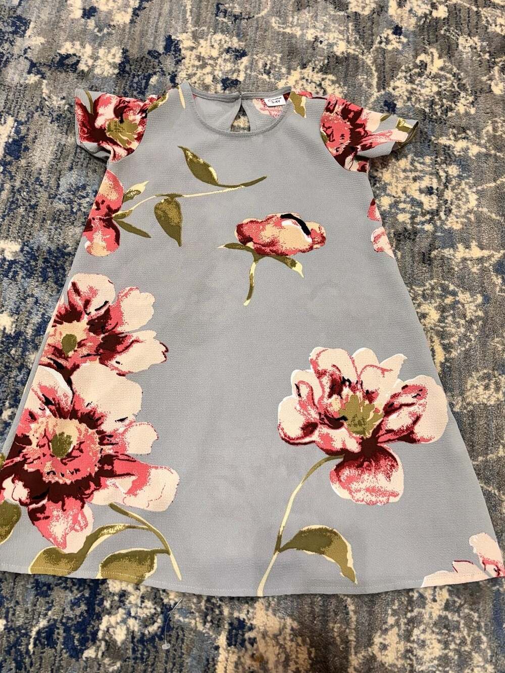 PatPat Floral Dress Size 3-4Y Blue